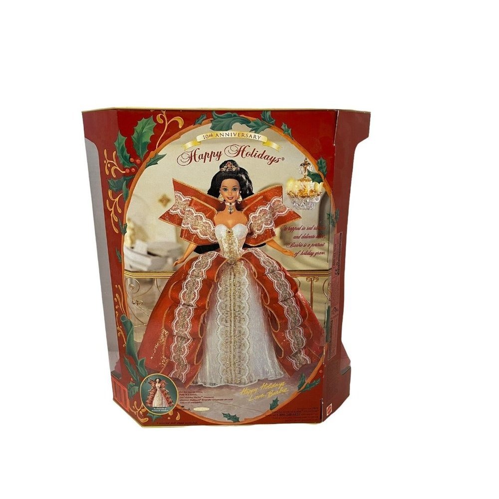 Mattel Happy Holidays Barbie 1997 10th Anniversary Edition Red White 17832